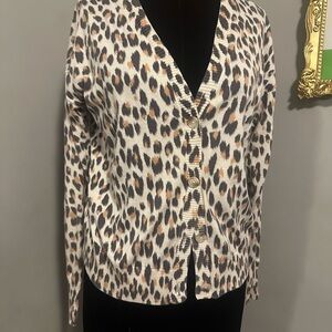 LOFT Animal Print Knit Sweater